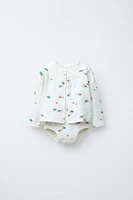 LOT BODY ET GILET POINTELLE MER