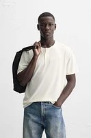 BUTTON NECK T-SHIRT
