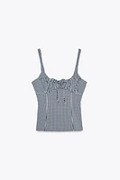 GINGHAM STRETCH TOP