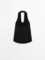 Open back halter top