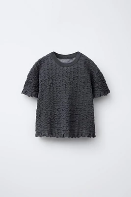 TEXTURED KNIT T-SHIRT