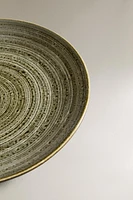 EARTHENWARE DESSERT PLATE WITH SPIRAL DESIGN