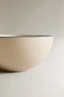 STONEWARE BOWL WITH RIM DETAIL