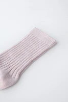 RIBBED COTTON AND SILK SOCKS