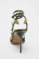 FLOWER HEELED SANDALS