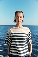 STRIPED LINEN BLOUSE