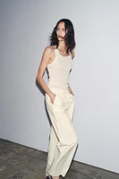 PANTALON STYLE PYJAMA EN POPELINE