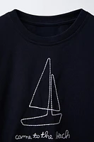 BOAT EMBROIDERY T-SHIRT