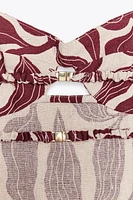 ROBE MIDI RUSTIQUE IMPRIMÉE AVEC LIN