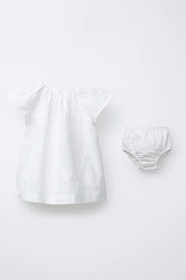 EMBROIDERED FLORAL DRESS AND PANTIES