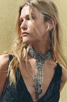COLLIER CHOKER FLEURS CHARMS