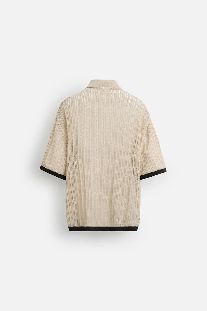 KNIT LACE SHIRT