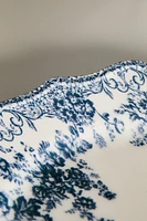 PLAT FAÏENCE IMPRIMÉ FLEURS