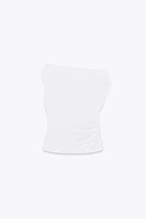 RUCHED ASYMMETRIC T-SHIRT