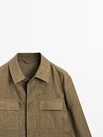 100% linen overshirt with pockets