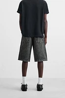 WASHED BAGGY FIT DENIM SHORTS