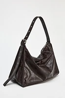 LARGE SOFT BUCKET BAG WITH METAL EYELETS