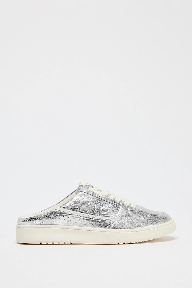 METALLIC EFFECT SLINGBACK SNEAKERS