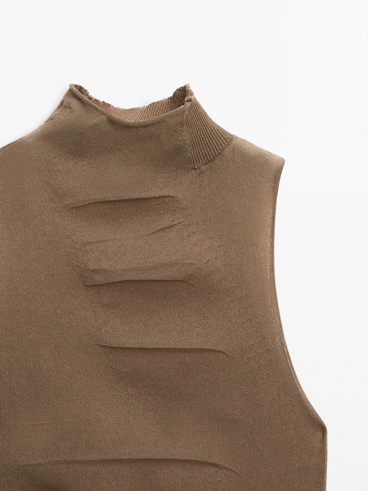 Sleeveless cotton blend top - Studio