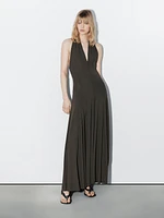Robe longue fluide à encolure américaine - STUDIO