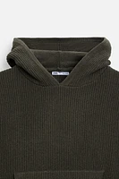 STRUCTURED KNIT TEXTURED SWEATSHIRT