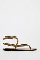 FLAT SUEDE SANDALS