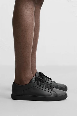 LEATHER LACE-UP SNEAKERS