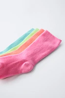 LOT DE QUATRE PAIRES CHAUSSETTES FLUO