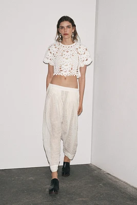 CROCHET KNIT CROP TOP