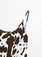Robe midi nuisette à imprimé animal