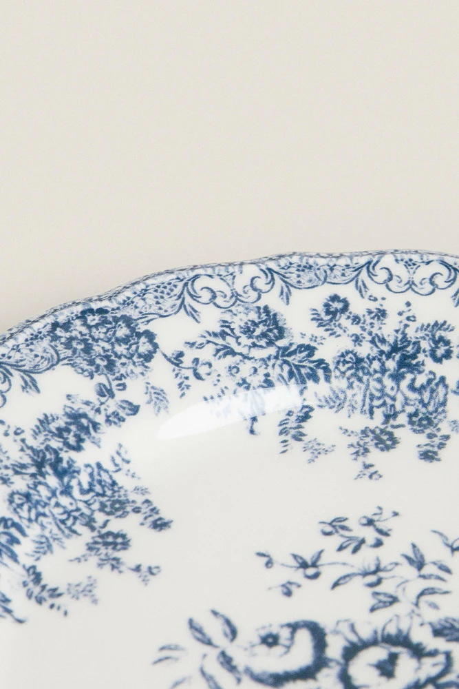 FLORAL EARTHENWARE DINNER PLATE