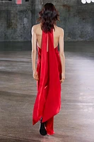 HALTER SATIN EFFECT DRESS
