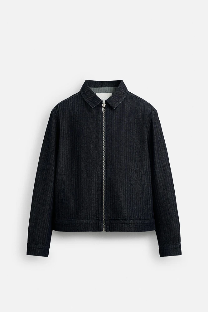 VESTE EN DENIM À CHEVRONS