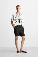 ABSTRACT PRINT STRETCH SHIRT