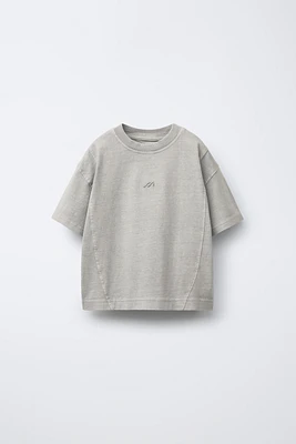 T-SHIRT TEINT EN PIÈCE LOGO BRODÉ