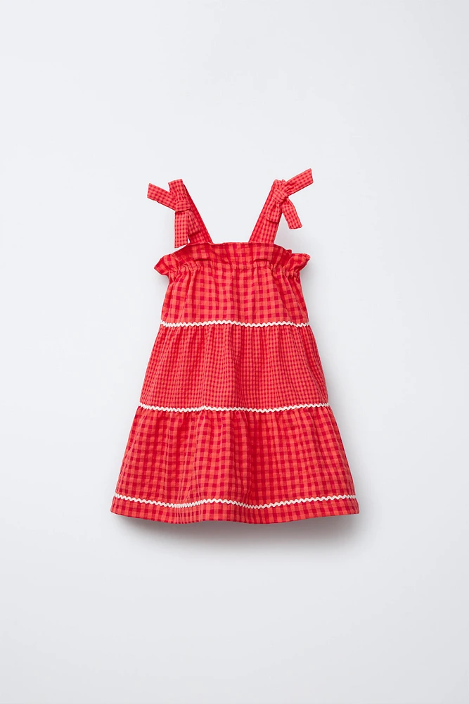 CASA LAWA © X ZARA KIDS PLAID WAVY DRESS