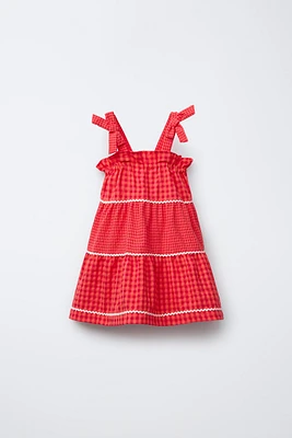 CASA LAWA © X ZARA KIDS PLAID WAVY DRESS