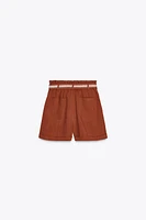 EMBROIDERED BELT SHORTS