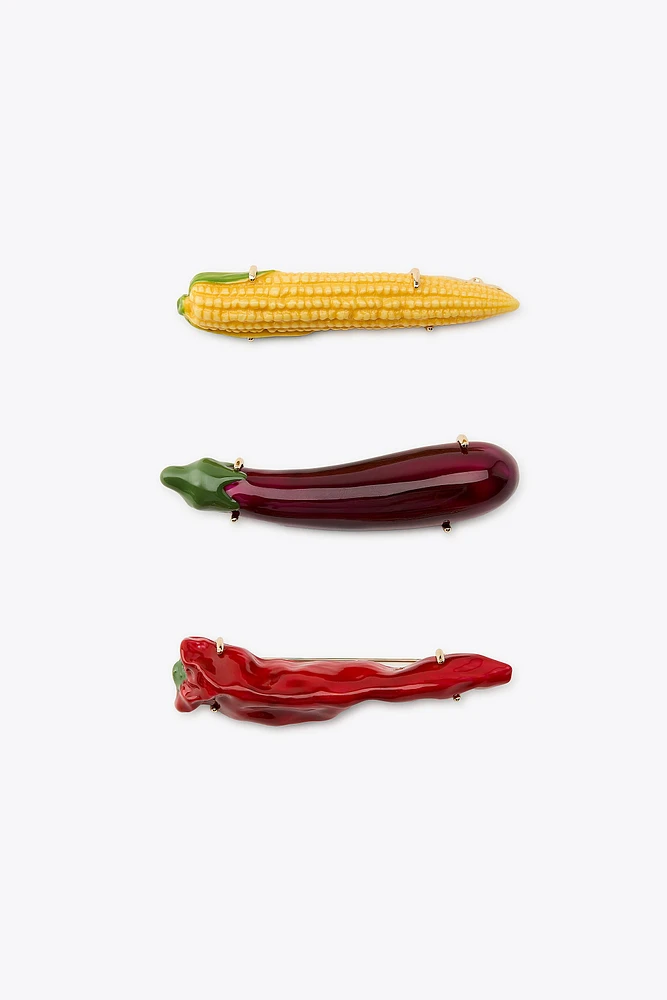 LOT DE 3 FERMOIRS LÉGUMES