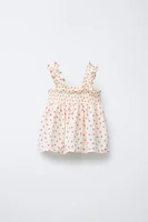 DOTTED MESH FLORAL TOP