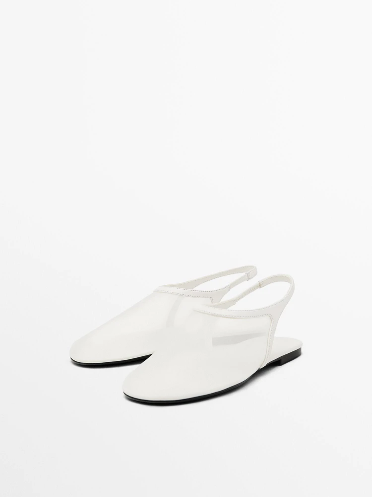 Mesh slingback ballet flats