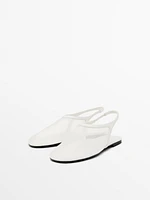 Mesh slingback ballet flats
