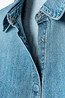 BELTED TRF DENIM SHORTS JUMPSUIT