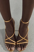SANDALES À TALONS EFFET SATINÉ
