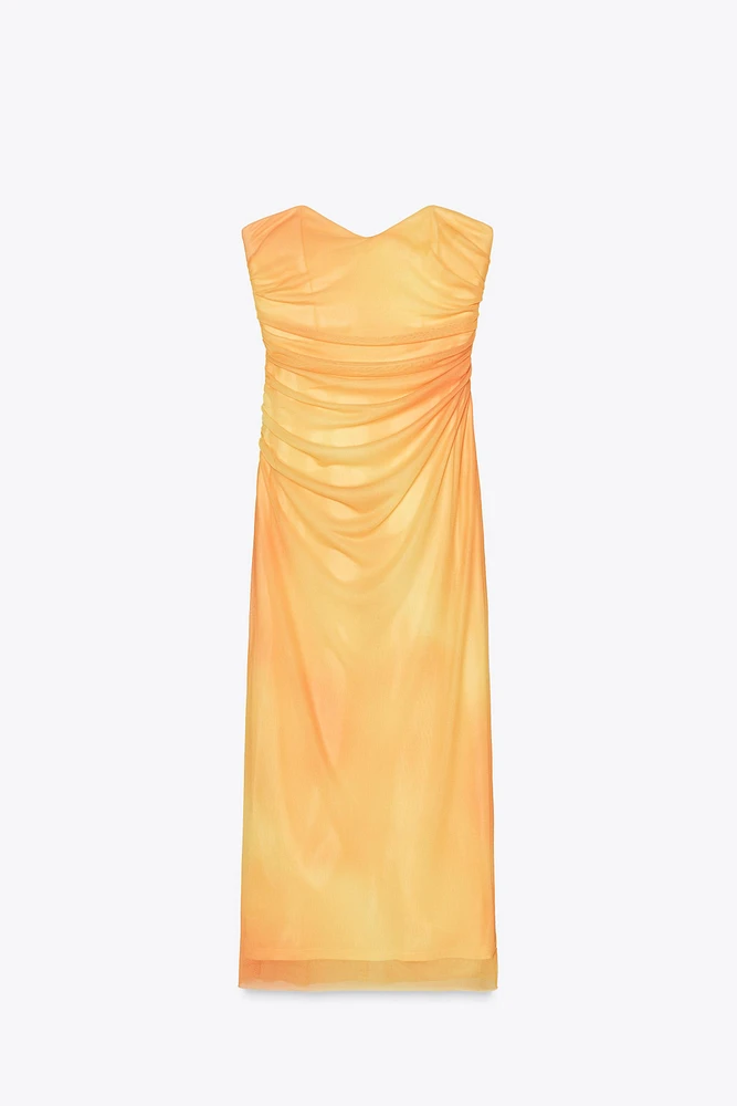 ROBE BUSTIER EN TULLE IMPRIMÉ