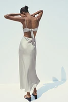 ROBE SATINÉE HAUT FOULARD