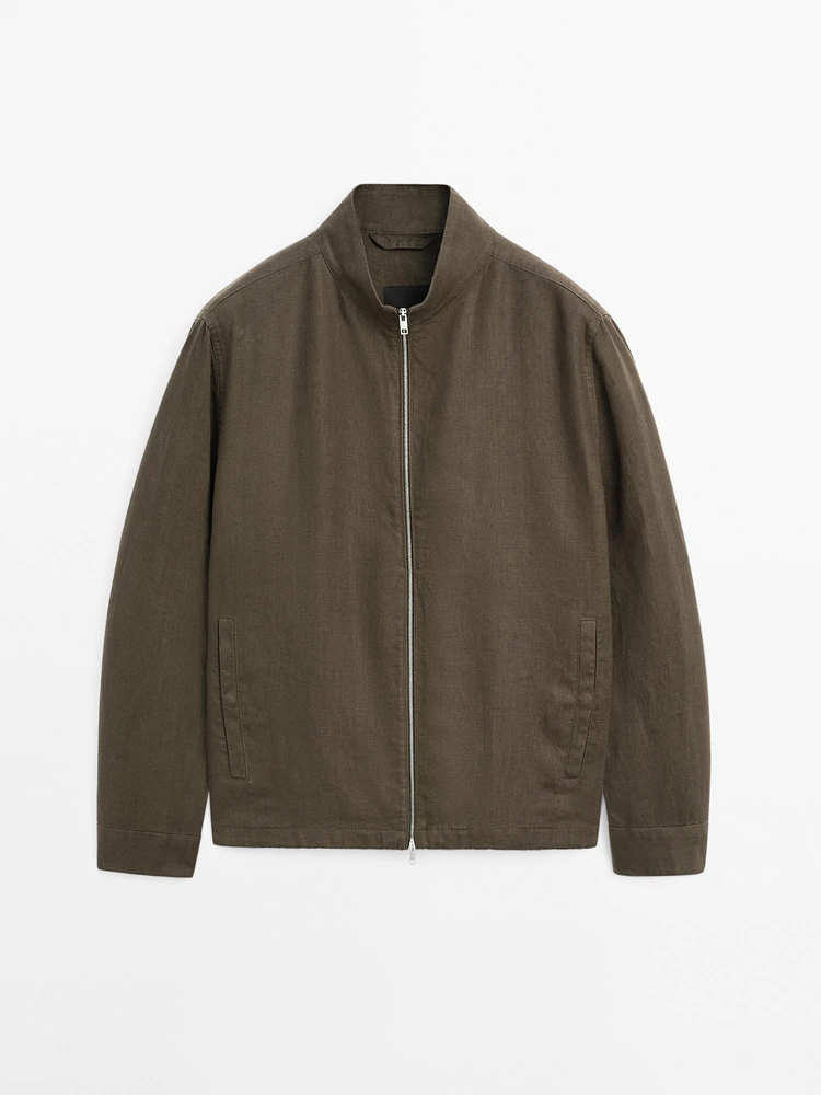 100% linen bomber jacket