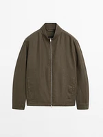 100% linen bomber jacket