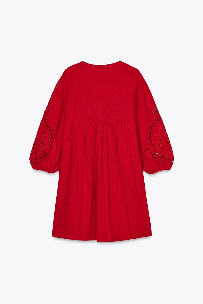 ZW COLLECTION SHORT EMBROIDERED DRESS