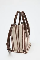 STRIPED PRINT CANVAS BAG